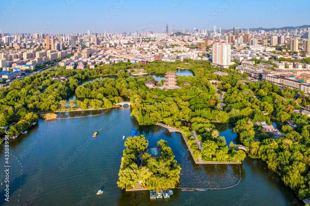 Aerial photography of Jinan Daming Lake Park