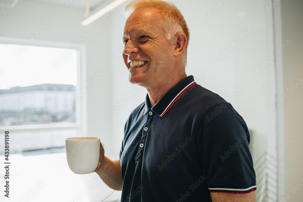 Businessman taking a coffee break