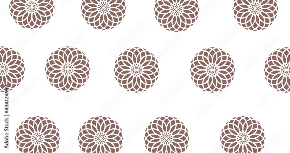 Illustration of rows of flowers on white background