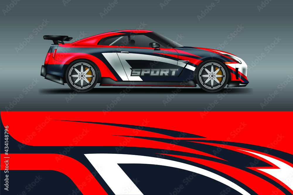 Car wrap designs vector . Background graphic . File ready to print and editable . Eps 10