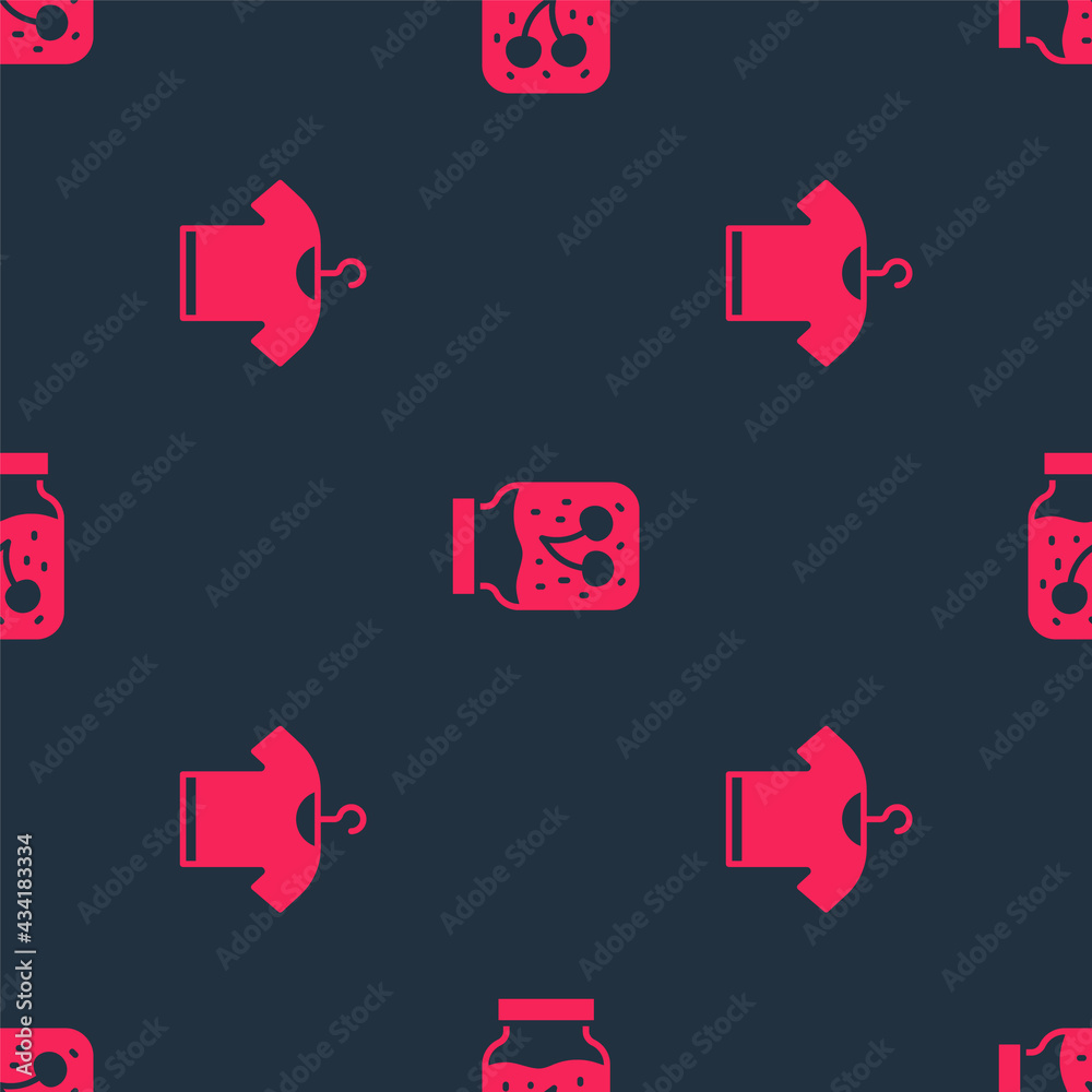 Set T-shirt and Jam jar on seamless pattern. Vector