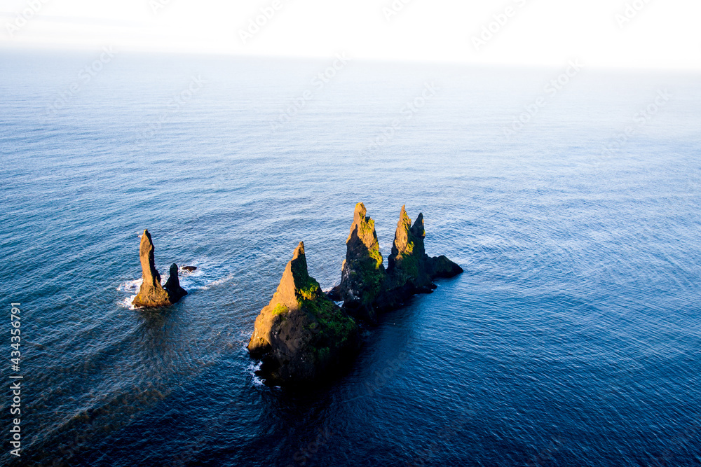 Reynisfjara shore near the village Vik, atlantic ocean, Iceland