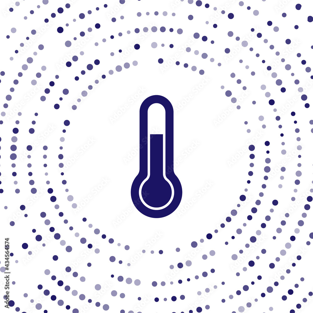 Blue Meteorology thermometer measuring icon isolated on white background. Thermometer equipment show