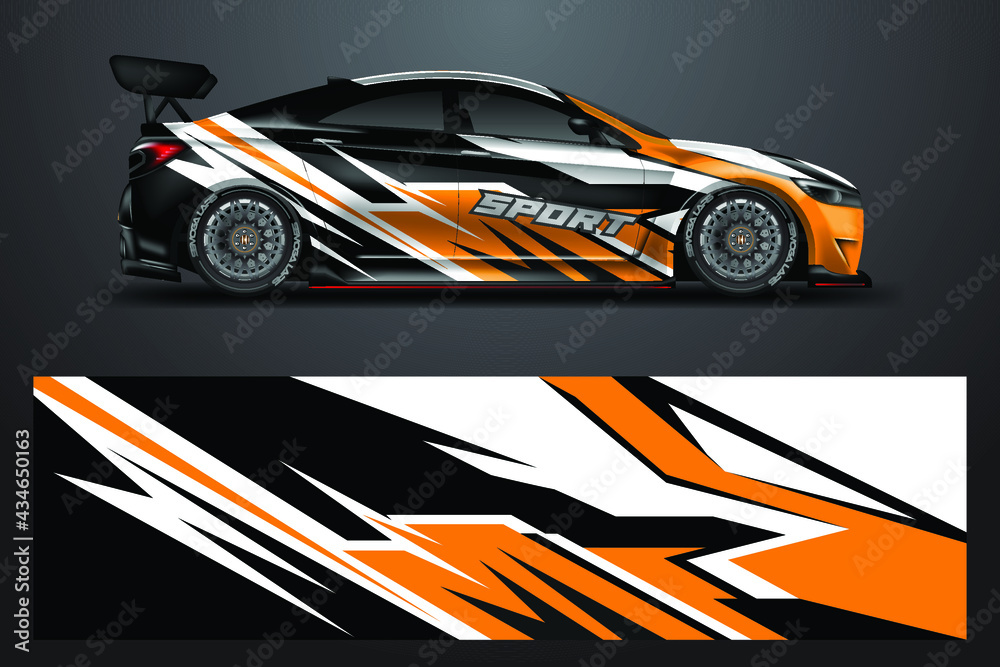 Car wrap designs vector background for vehicle