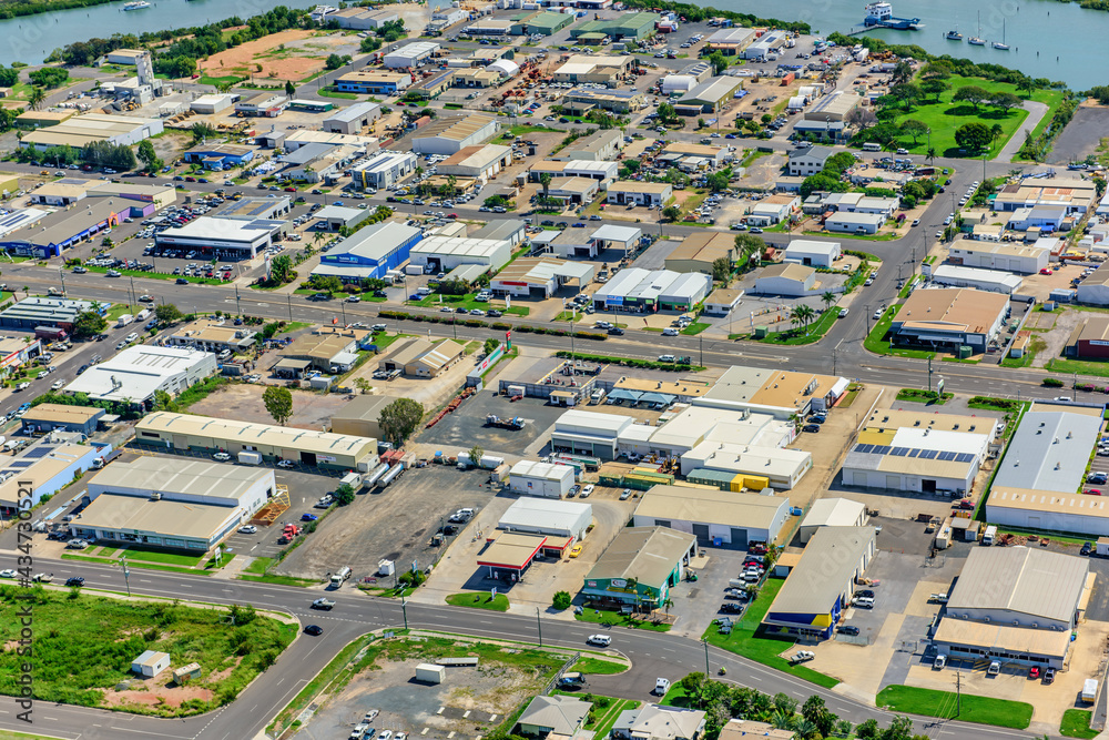 Commercial and industrial area near Hanson Road in Gladstone, Queensland