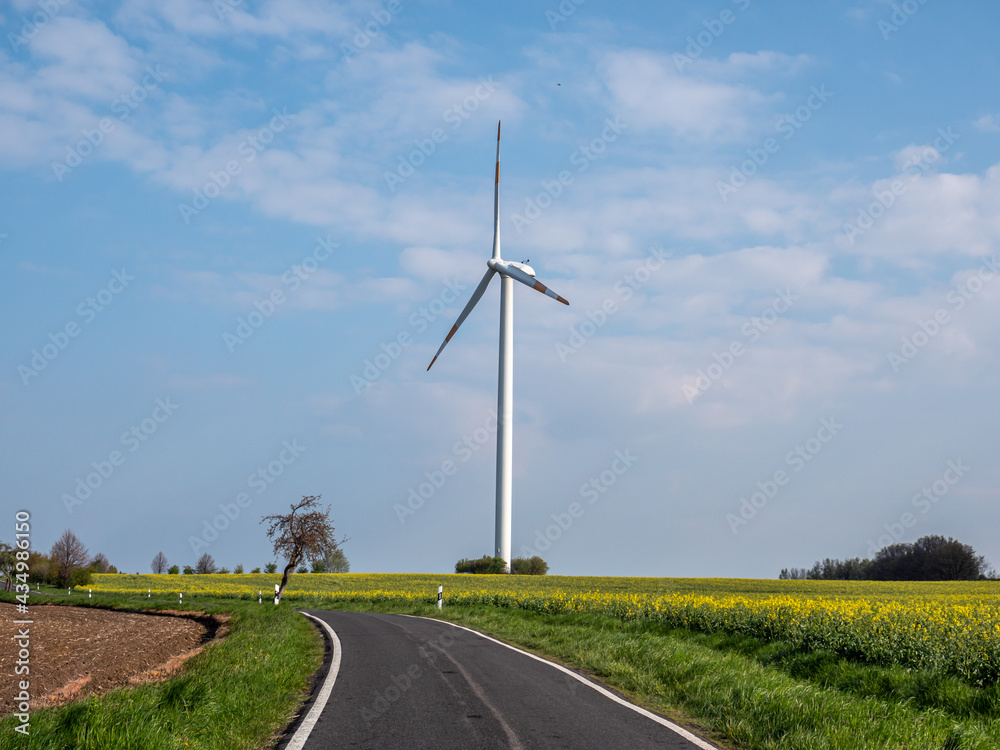 Windrad an einer Landstraße