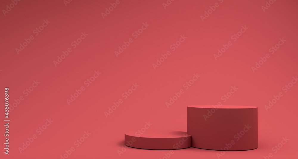 Abstract 3D render of cylinder podiums