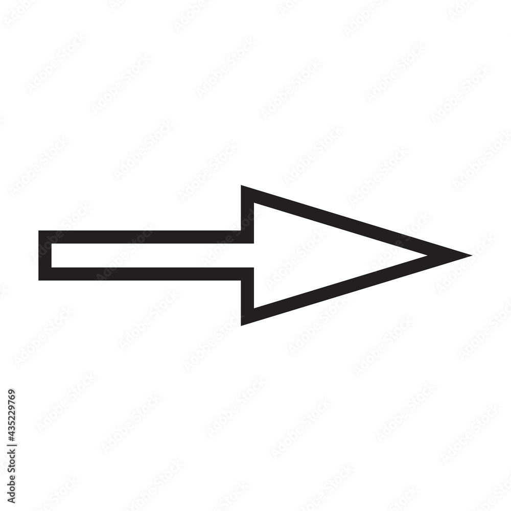 Black and white arrow. Vector Illustration. EPS10