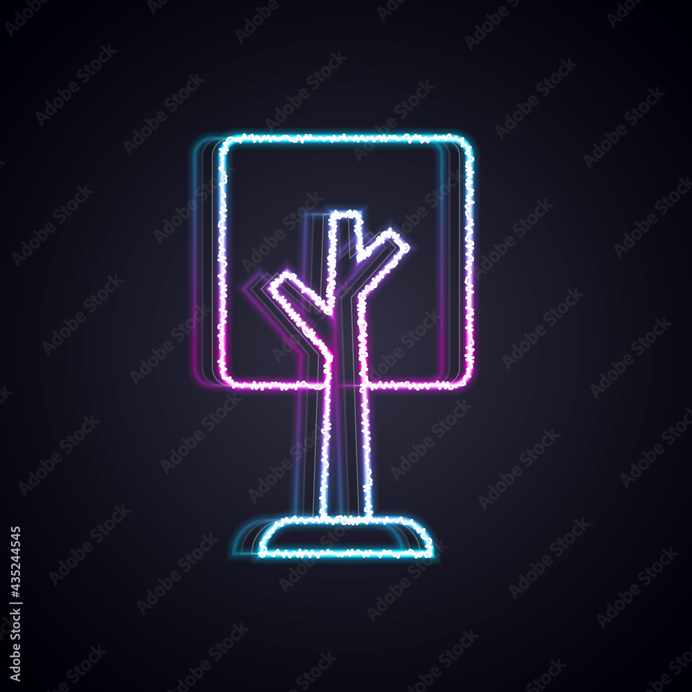 Glowing neon line Tree icon isolated on black background. Forest symbol. Vector