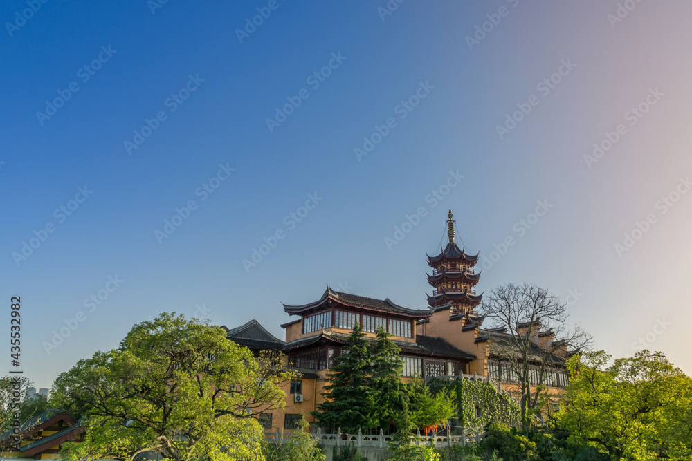 Gardening and retro architecture in Xuanwu Lake Park, Nanjing, Jiangsu, China