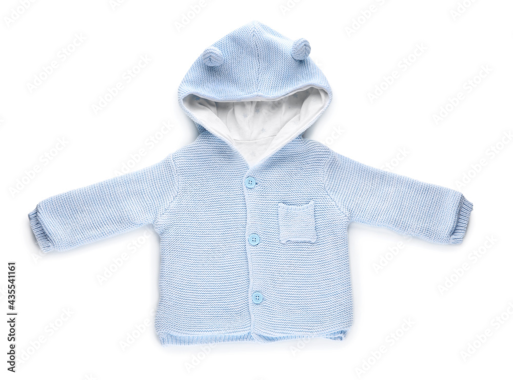 Childrens clothes on white background