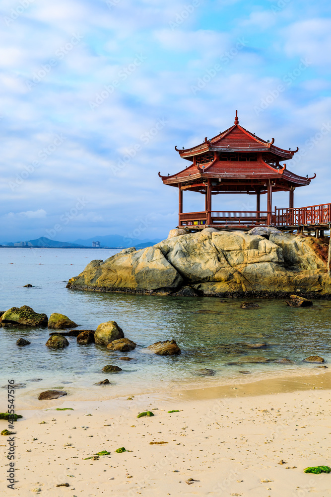 Beautiful seaside scenery in Sanya,Hainan,China.