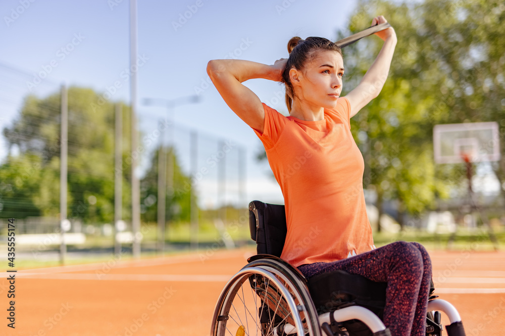 Spending day at the sports court, exercising.