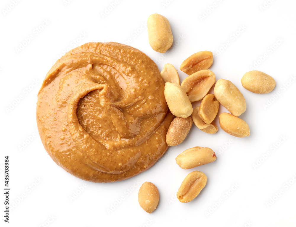 peanut butter on white background