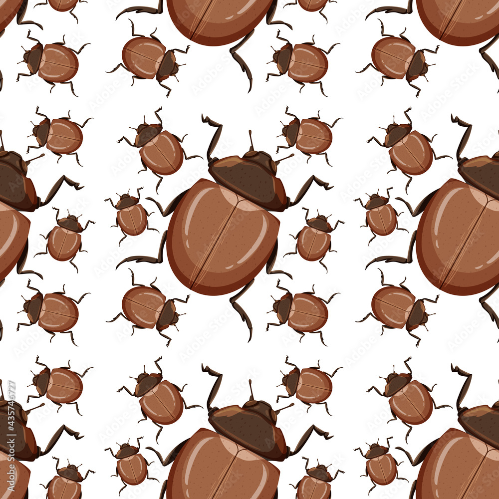 Beetle insect seamless background