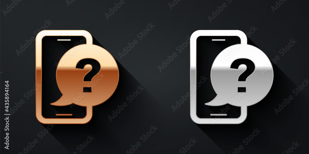 Gold and silver Telephone 24 hours support icon isolated on black background. All-day customer suppo