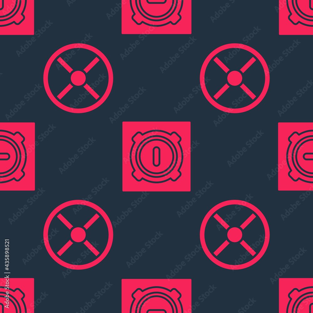 Set Industry valve and Manhole sewer cover on seamless pattern. Vector