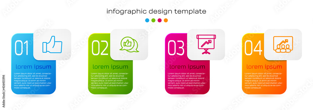 Set line Hand like，Chalkboard with diagram and Project team base。Business infographic template（设置线条，