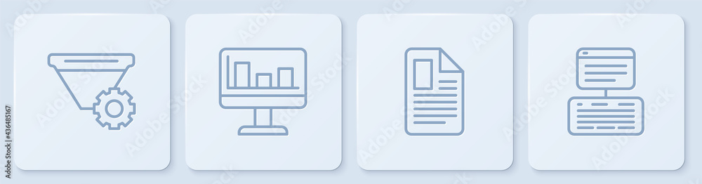 设置行筛选器设置，文件文档，带图表和服务器的监视器，数据，Web Hosting.Whit