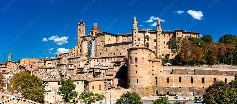 Urbino with the Ducal Palace in Marche, Italy