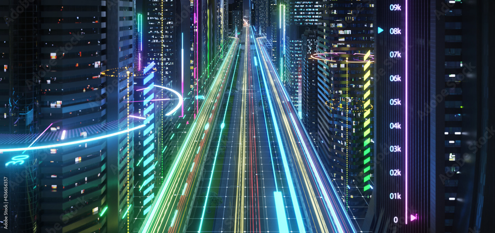 Smart city with speed light data connection