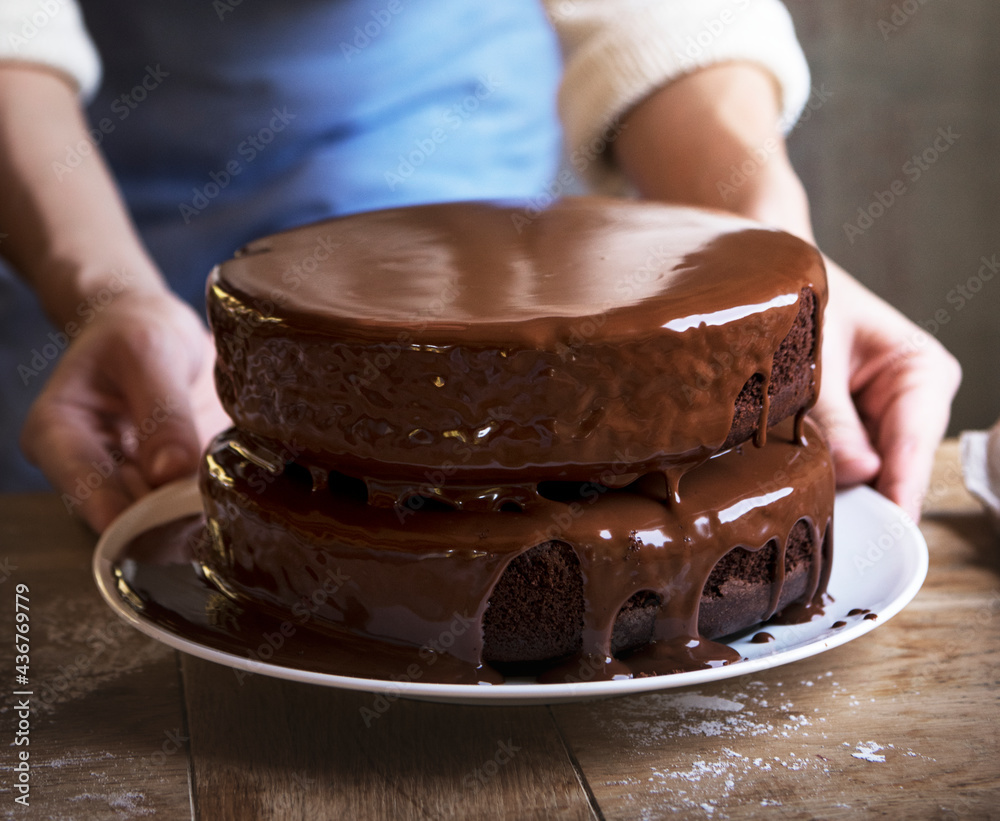 Chocolate fudge cake photography recipe idea