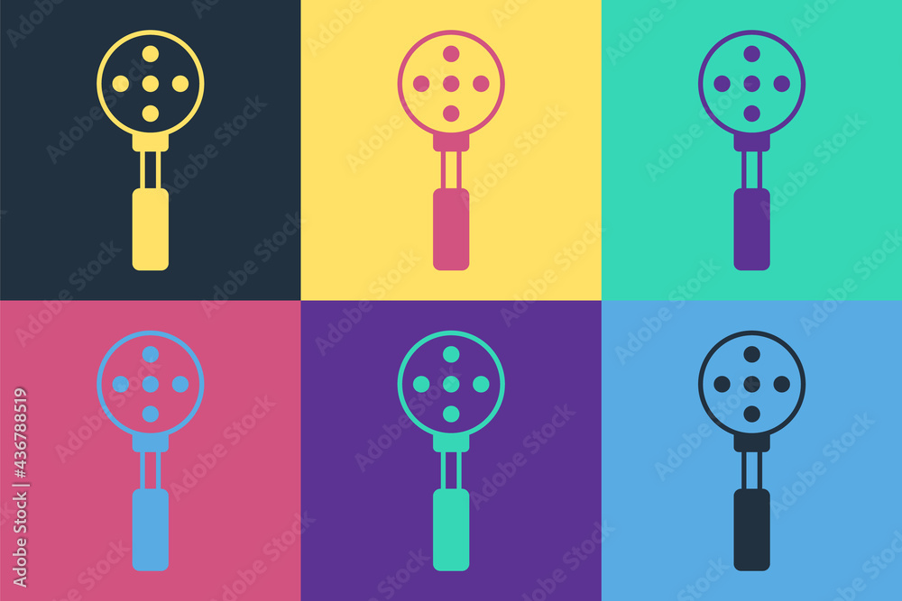 Pop art Spatula icon isolated on color background. Kitchen spatula icon. BBQ spatula sign. Barbecue 