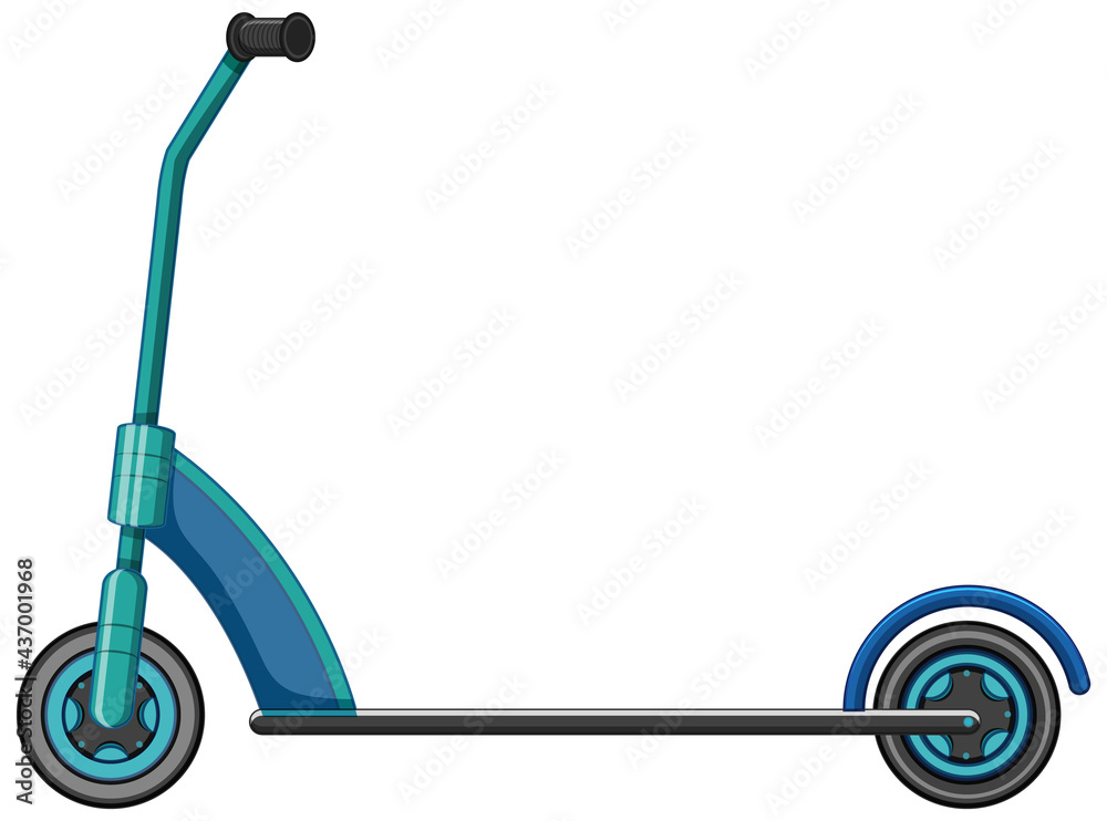 A kick scooter cartoon style isolated on white background