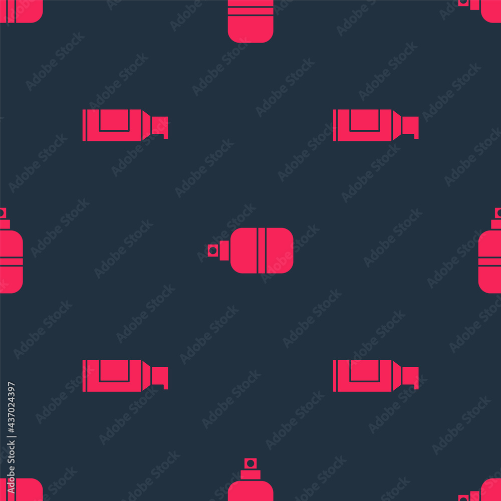 Set Spray can for hairspray and Perfume on seamless pattern. Vector