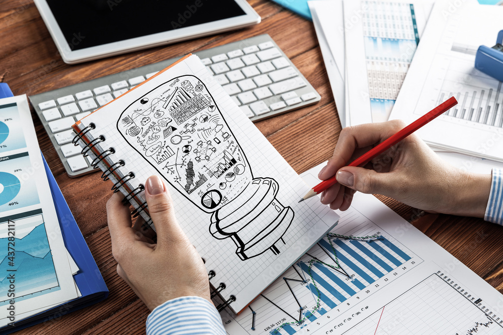 Business woman with notebook