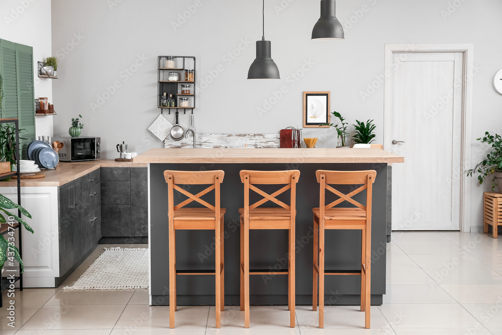 Stylish interior of modern kitchen