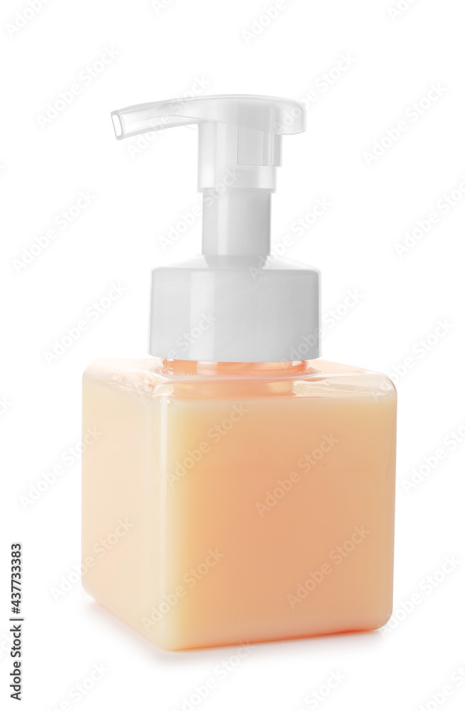 Bottle of natural cosmetics on white background