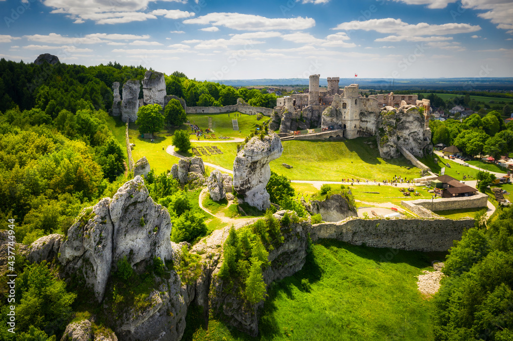 Ruins of Ogrodzieniec Castle in the south-central region of Poland.