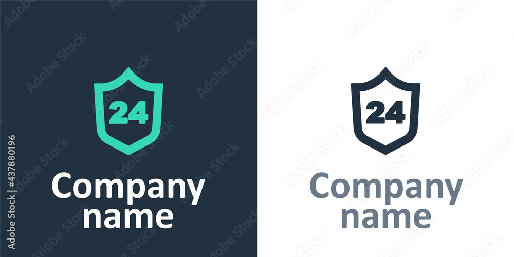 Logotype Telephone 24 hours support icon isolated on white background. All-day customer support call