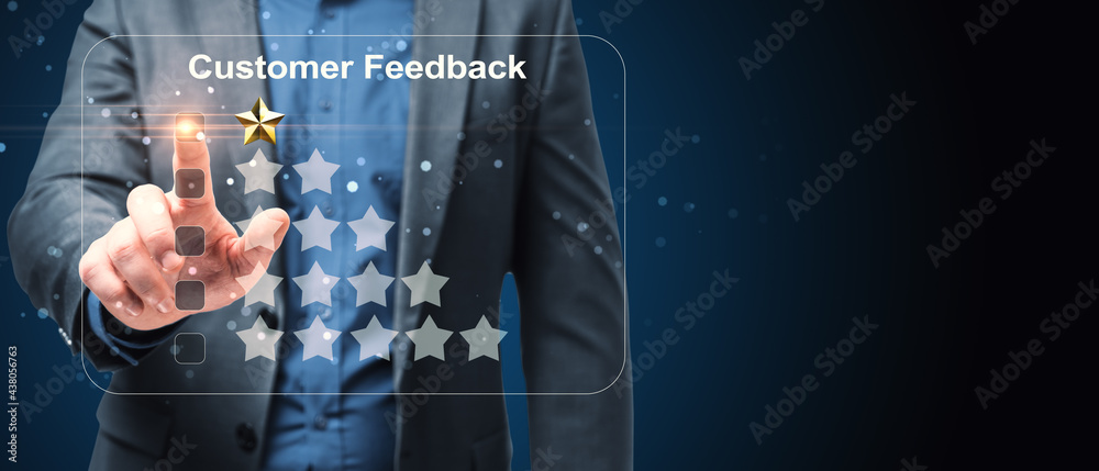 Abstract bad customer feedback on mockup background. Ranking concept.