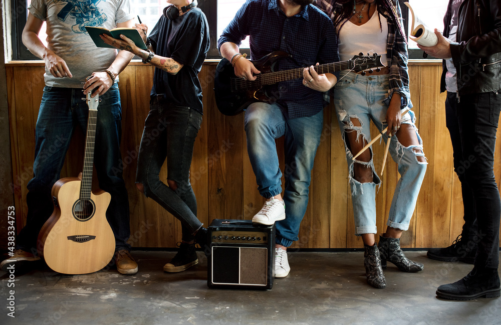 Music Band Rehearsal Friendship Together