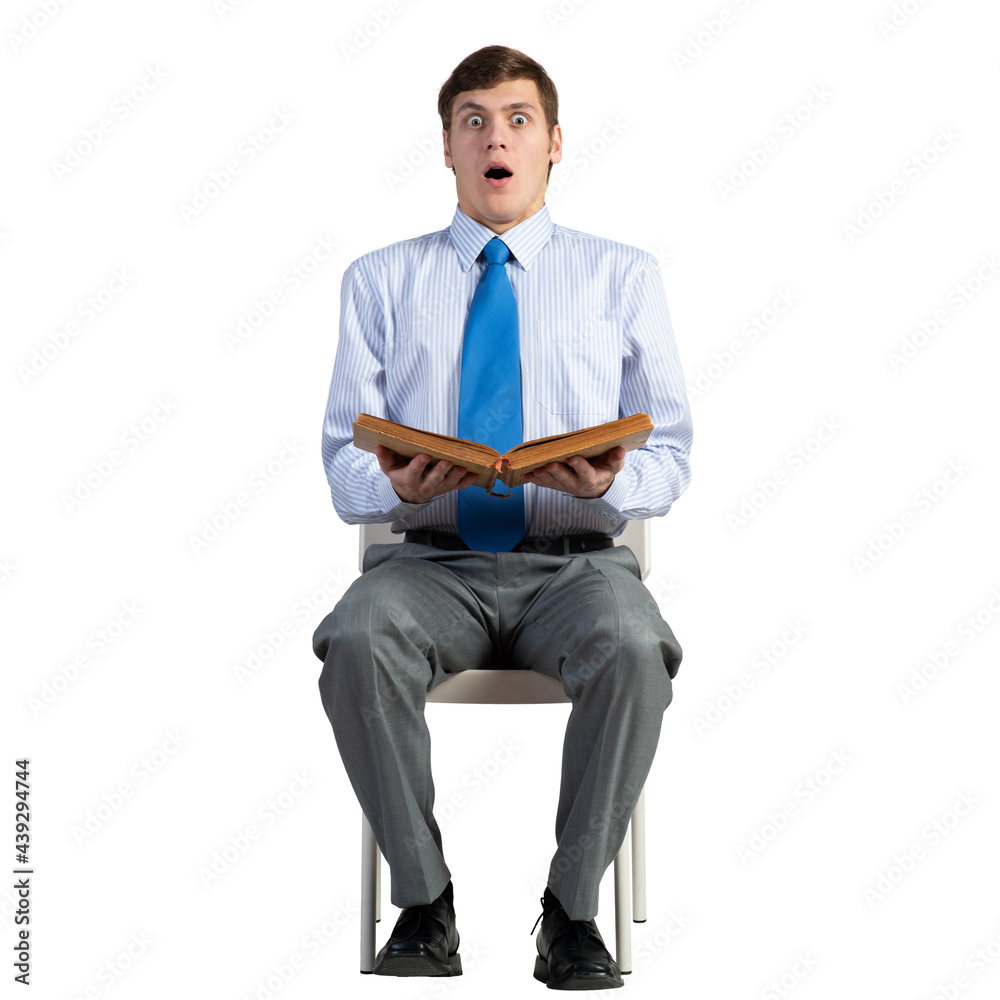 young businessman with a book