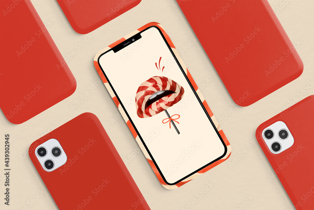 Red phone case Valentines day theme