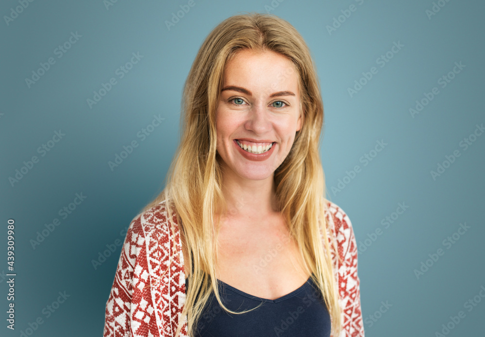 Portrait of beautiful blonde woman