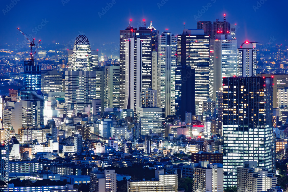 灯りが綺麗な夜の東京の景色