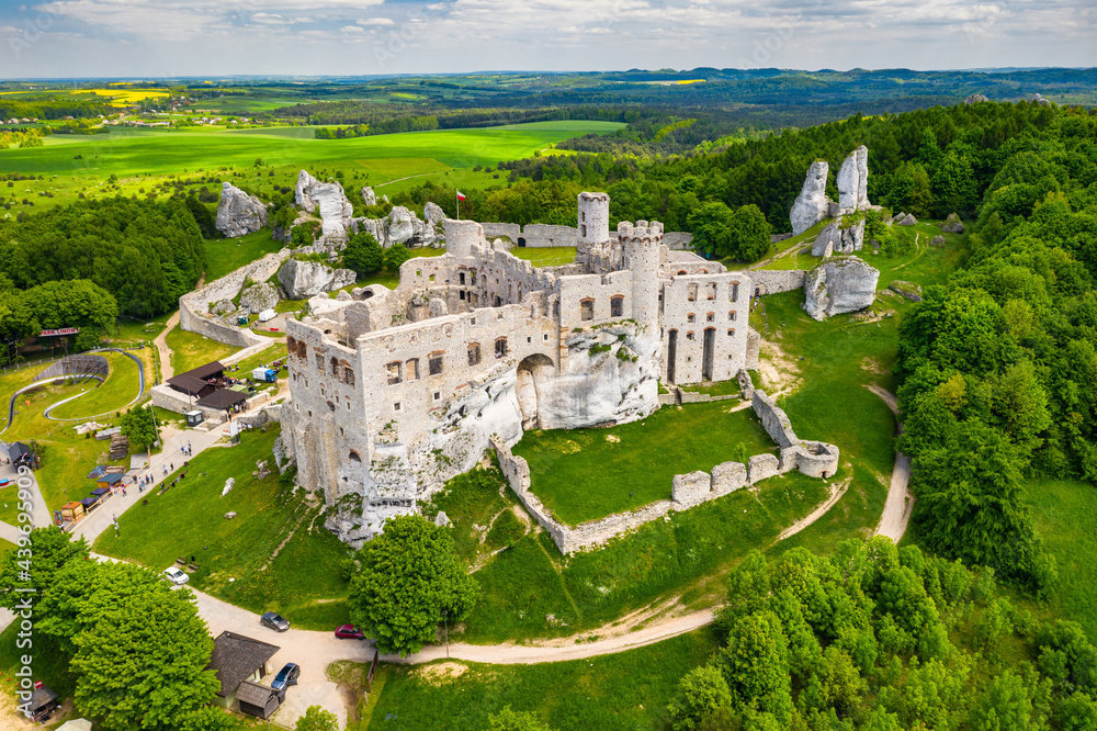 Ruins of Ogrodzieniec Castle in the south-central region of Poland.