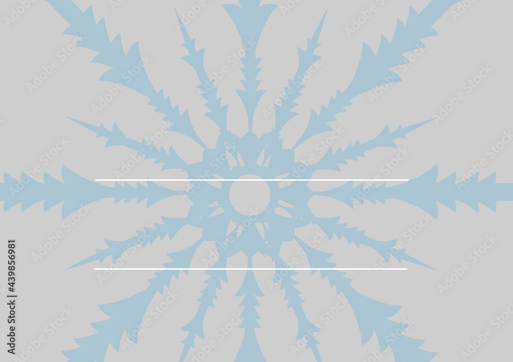 Digitally generated image of copy space on blue floral design against grey background