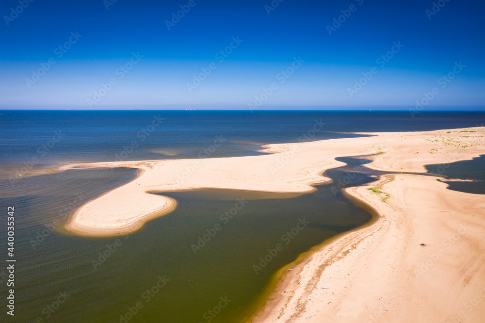 波兰Sobieszewo波罗的海海滩夏季美景