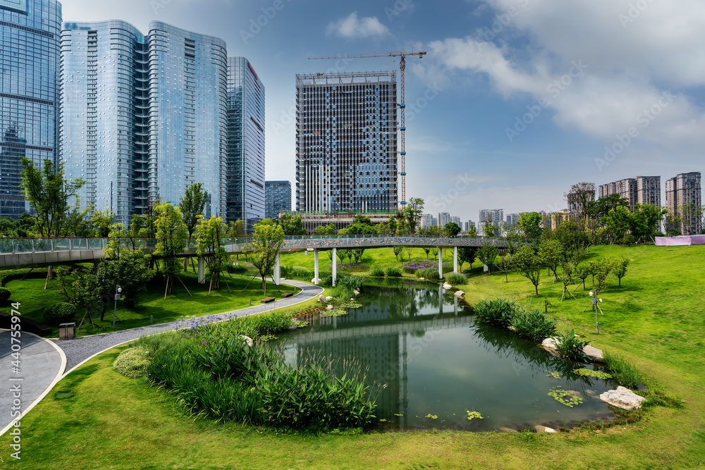 四川成都金融中心建筑景观街景