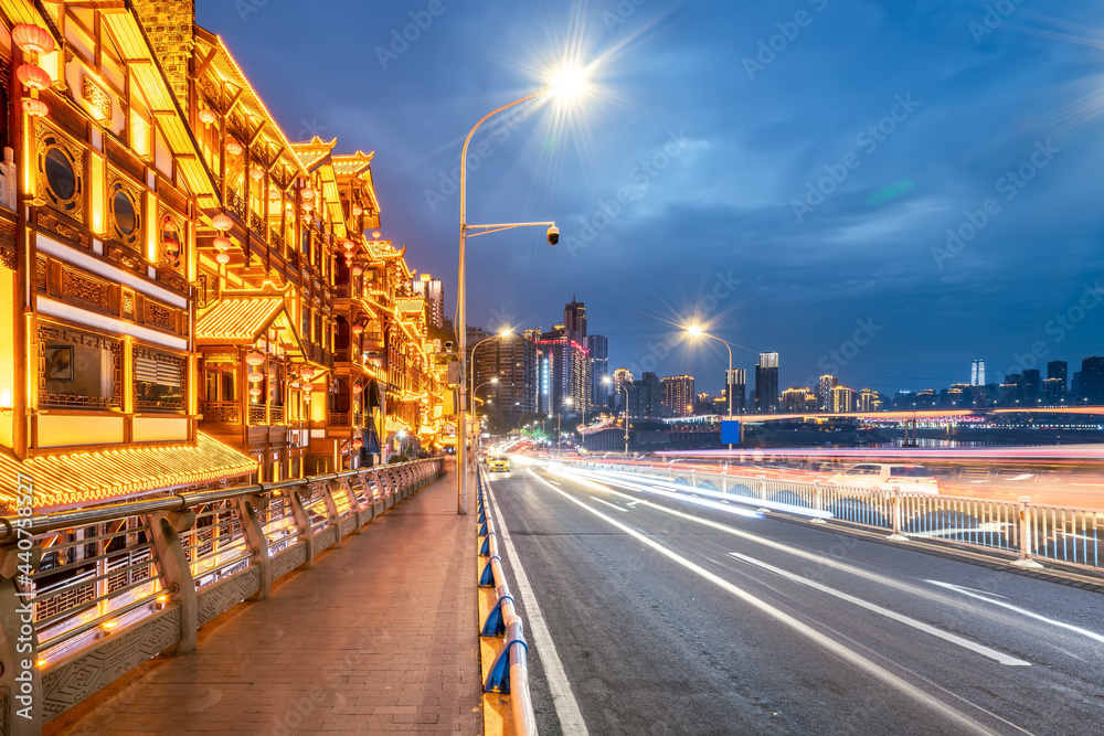 重庆洪崖洞街道夜景