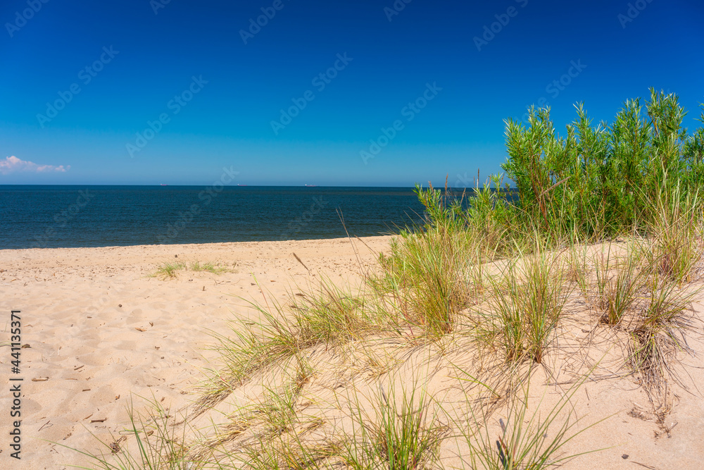 Beautiful beach on the Baltic Sea in summer, Poland