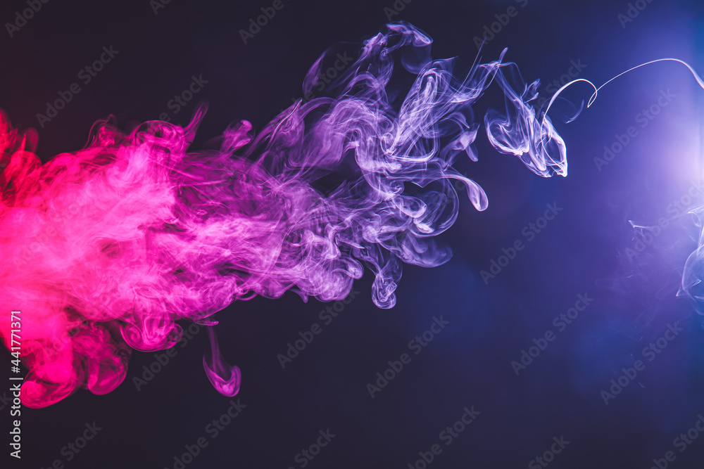 Color smoke on dark background