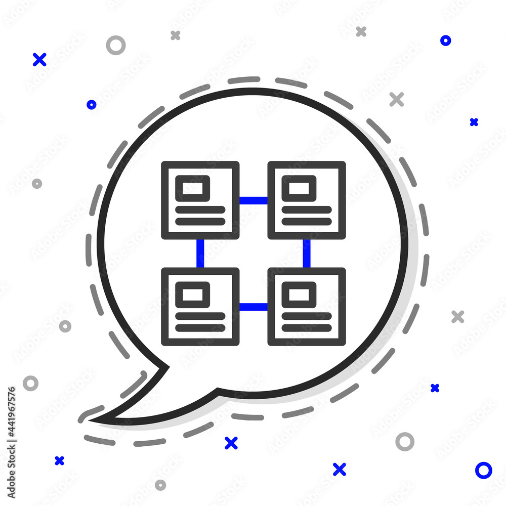 白色背景上隔离的业务线层次结构有机图图表信息图图标。公司o