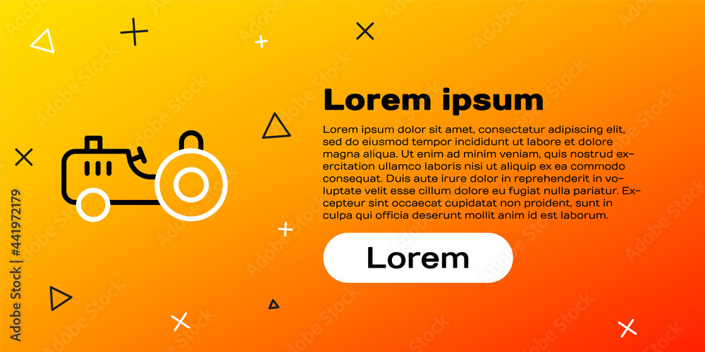 Line Tractor图标隔离在黄色背景上。彩色轮廓概念。矢量