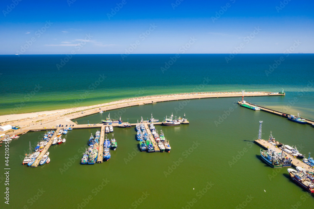 Port of Wladyslawowo at the Baltic Sea in summer, Poland